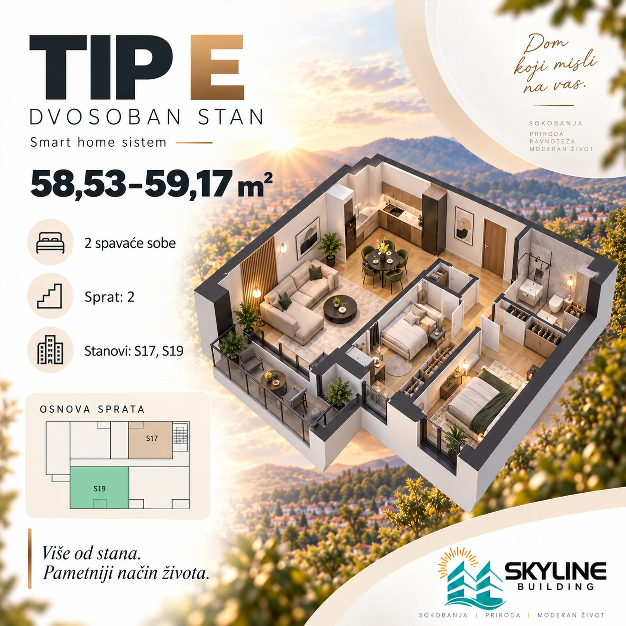 Tip e – prikaz stana